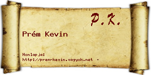 Prém Kevin névjegykártya